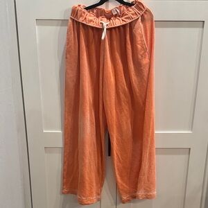 Free People Orange Wide-Leg Pants